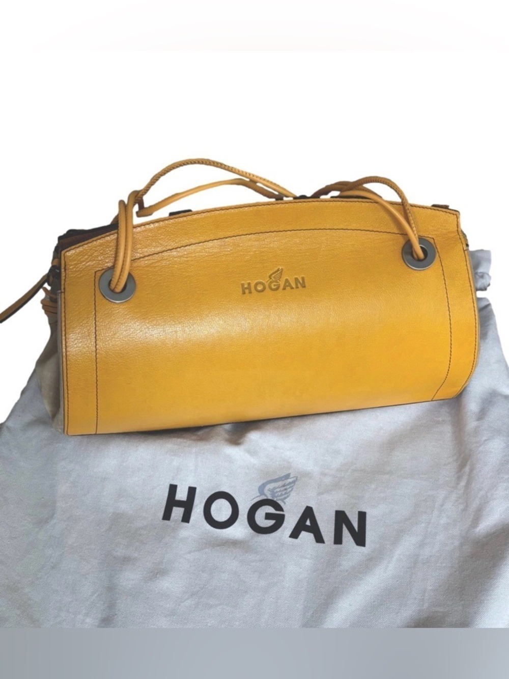 Hogan by Tod’s Mustard Leather Shoulder Bag